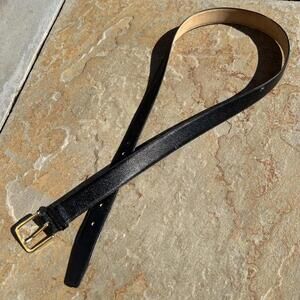 Vintage 80s Genuine Black Leather Belt